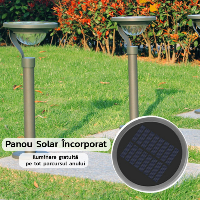 Lampa solara LED cu 2 moduri de fixare, IP65, material ABS, baterie 4.5 V, 200 mah, 450 Lumeni, 42.5 x 15 cm, alb cald, [6]