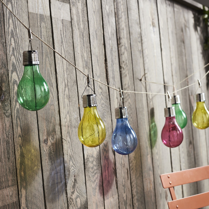 Lampa Solara LED Decorativa sub forma de Bulb, pentru exterior, suspendata, IP65, Ultron Galben, Flippy [5]