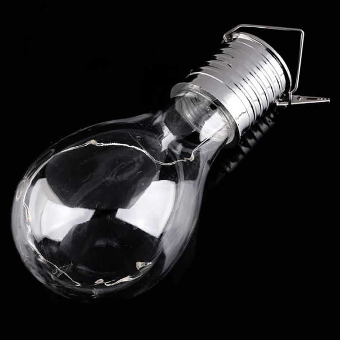 Lampa Solara LED Decorativa sub forma de Bulb, pentru exterior, suspendata, IP65, Ultron Transparent, lumina rece, Flippy [5]
