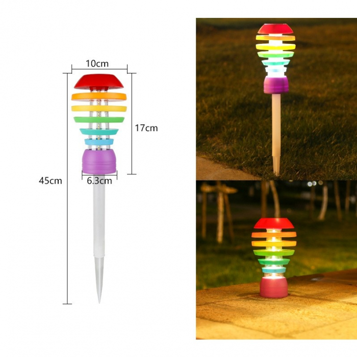 Lampa solara LED design modern pentru gradina Flippy, inaltime 45 cm, 2 moduri de utilizare, 45 x 10 cm, material sticla si ABS, 2V, ABS, 600mAh, alb cald si alb rece, mulicolor [2]
