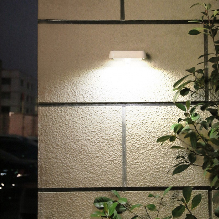 Lampa solara LED dreptunghiulara pentru perete Flippy, 18 x 7 cm, senzor miscare, 6V, ABS, 2200mAh, rezistent la apa, culoare lumina alb rece, alb [4]