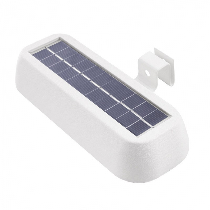 Lampa solara LED dreptunghiulara pentru perete Flippy, 18 x 7 cm, senzor miscare, 6V, ABS, 2200mAh, rezistent la apa, culoare lumina alb rece, alb [1]