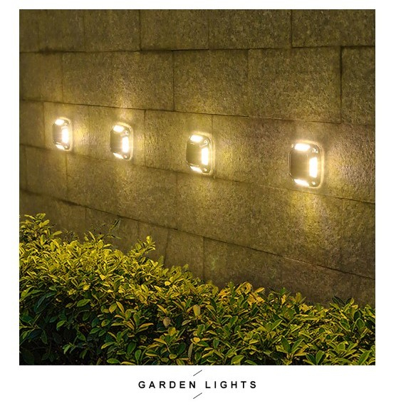 Lampa solara LED pentru gradina Flippy, 8 LED-uri, prindere de perete sau impamantare, IP65, forma patrat, material ABS si Policarbonat, 9 x 9 cm, baterie 1.2V, 600 mah, alb cald [5]