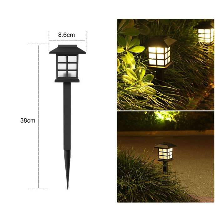 Lampa solara Led pentru gradina, Tip felinar, Flippy, Alb cald [10]