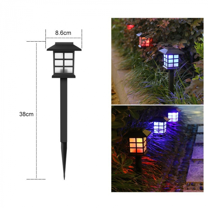 Lampa solara Led pentru gradina, Tip felinar, Flippy, Multicolor [4]