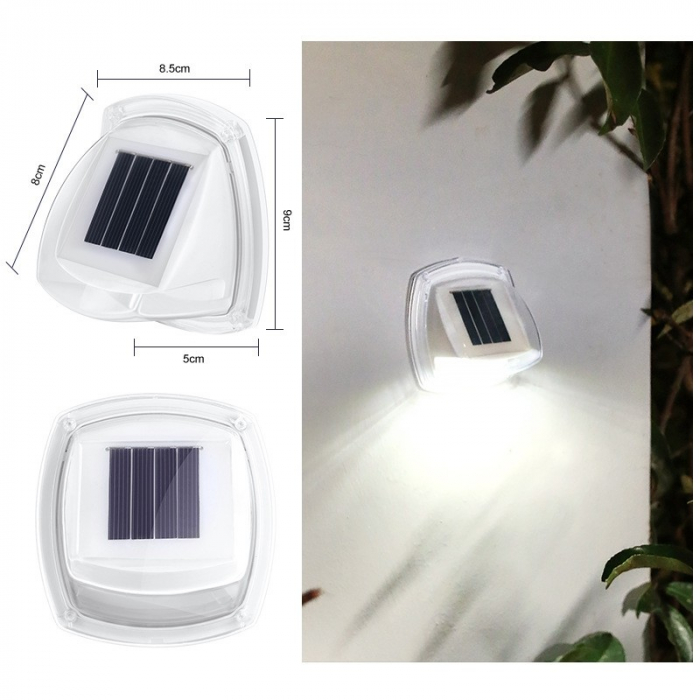 Lampa solara LED tip aplica pentru perete Flippy, 8.5 x 9 cm, 2V, ABS, 600mAh, rezistent la apa, material ABS, 8 LED-uri, alb rece [3]