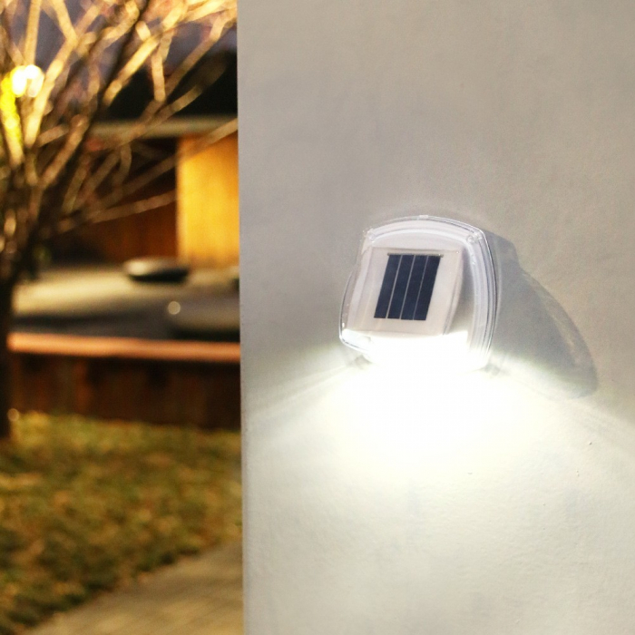Lampa solara LED tip aplica pentru perete Flippy, 8.5 x 9 cm, 2V, ABS, 600mAh, rezistent la apa, material ABS, 8 LED-uri, alb rece [4]
