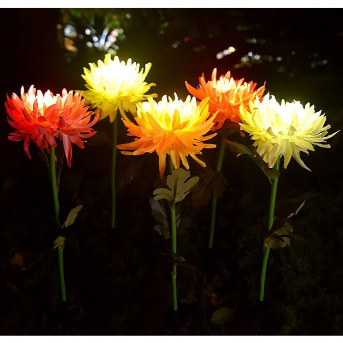 Lampa Solara LED tip Crizantema cu o floare pentru Gradina, Inaltime 80 cm, Flippy [4]