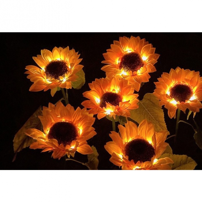Lampa solara LED tip Floarea Soarelui, inaltime 70 cm, Pentru gradina, Flippy [5]