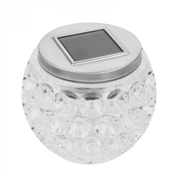 Lampa solara LED tip Glob cristal pentru gradina/trepte/terasa Flippy, rezistent la apa IP65, 10 x 9.5 cm, 1.2V, ABS, 600mAh, alb rece [1]