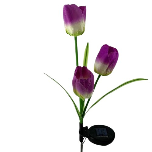 Lampa Solara LED tip Lalele cu 3 flori pentru Gradina, Inaltime 78 cm [1]