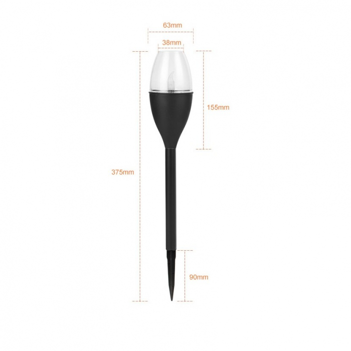 Lampa solara LED tip pahar de vin pentru gradina Flippy, inaltime 37.5 cm, efect de flacara, material PVC si ABS, 2V, 200mAh, multicolor [2]