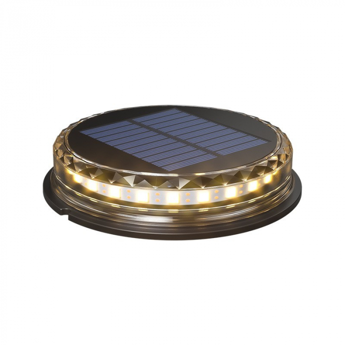Lampa solara LED tip spot pentru gradina Flippy, 8 LED-uri, material ABS si Policarbonat, baterie 1.2V, 600mah, 12 x 13.5 cm, alb cald [2]