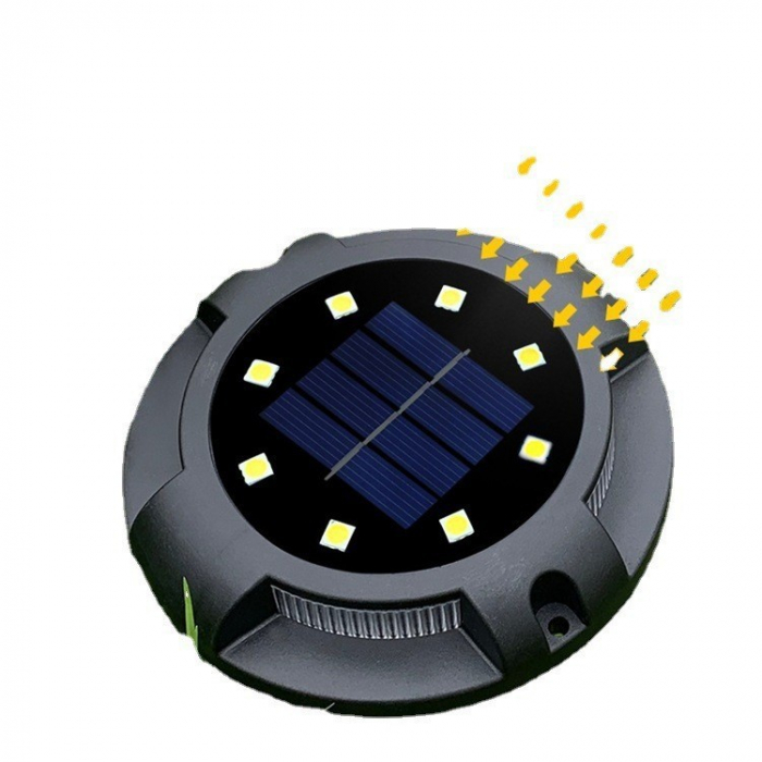 Lampa solara LED tip spot pentru gradina Flippy, cu 4 leduri laterale multicolore si 8 leduri principale alb rece, IP65, material ABS, baterie 2V, 700 mah, 11x13.5 cm, multicolor [2]