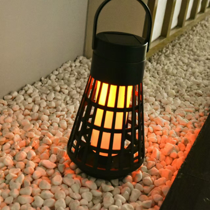 Lampa Solara pentru Gradina, Flippy, Reincarcabila de la Soare, Model Felinar, Portabila cu Picior, Lumina Calda, 12 cm, Negru [2]