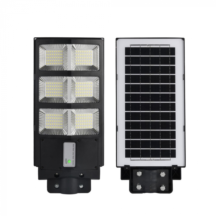 Lampa solara stradala Flippy, cu telecomanda, senzor de miscare si lumina, suport prindere, 135 LED-uri, IP65, ABS, 8AH, 100W, temperatura culoare 6500K, 48.5x22x6.8 cm, autonomie 10-12 ore, negru [6]