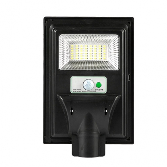 Lampa solara stradala Flippy, cu telecomanda, senzor de miscare si lumina, suport prindere, 48 LED-uri, IP65, ABS, 5AH, 50W, temperatura culoare 6500K, 28.5x18.8x5 cm, autonomie 10-12 ore, negru [1]