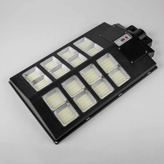 Lampa solara stradala Flippy, cu telecomanda, senzor de miscare si lumina, suport prindere, 640 LED-uri, IP65, ABS, 20AH, 400W, temperatura culoare 6500K, 59.7x34.8x7.2 cm, autonomie 10-12 ore, negru [4]