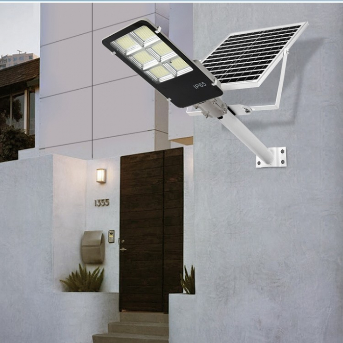 Lampa solara stradala Flippy, IP65, senzor de lumina, 417 LED-uri SMD, 24000 lm, 300W, autonomie 12-16 ore, telecomanda, montare prin fixare, pentru strada sau gradina, finisaj lucios, material ABS, 4 [2]