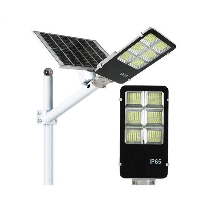 Lampa solara stradala Flippy, IP65, senzor de lumina, 417 LED-uri SMD, 24000 lm, 300W, autonomie 12-16 ore, telecomanda, montare prin fixare, pentru strada sau gradina, finisaj lucios, material ABS, 4 [10]