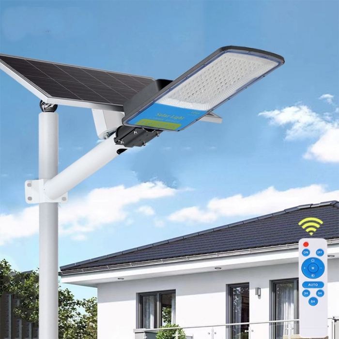 Lampa solara stradala Flippy, IP66, senzor de lumina, 120 LED-uri SMD, 1800 lm, panou 20W, putere 100W, autonomie 12-16 ore, telecomanda, montare prin fixare, pentru strada sau gradina, finisaj mat, m [6]