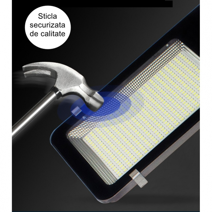 Lampa solara stradala Flippy, pentru curte sau strada, finisaj lucios, rezistent la apa, montare prin fixare, senzor lumina, baterie de litiu, IP65, lumina rece, putere 200W, autonomie 10 ore, 49 x 21 [5]
