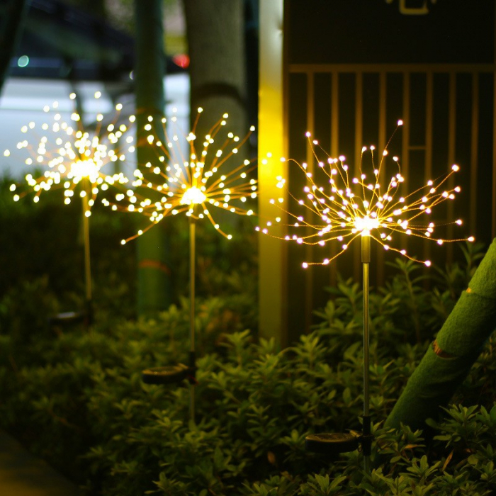 Lampa solara sub forma de artificii, 120 LED-uri, alb cald, Flippy [9]