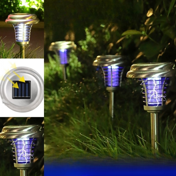 Lampa solara tip torta Flippy, anti-insecte, tantari, UV, LED, 1.2V, IP65, 1 LED, material ABS, 48 x 14 cm, gri [2]
