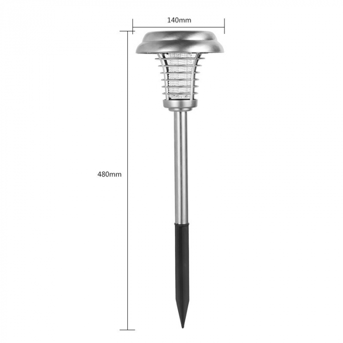 Lampa solara tip torta Flippy, anti-insecte, tantari, UV, LED, 1.2V, IP65, 1 LED, material ABS, 48 x 14 cm, gri [6]