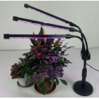 Lampa UV pentru cresterea plantelor Flippy, 3 capete, extensibila, ajustabila pana la 66.5 cm, 10W, USB, 72 LED-uri, lumina mov, timer, 9 nivele lumina [1]