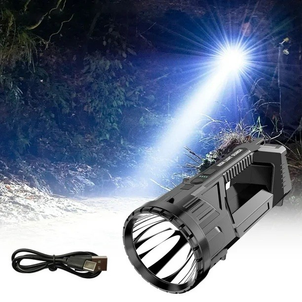 Lanterna LED, Flippy, Incarcare USB, Autonomie 8-24h, 2 Surse de Lumina, Principal si Lateral, Raza Maxima 100-200 m, COB, 5W, 23 x 10 x 10 cm, Negru [7]