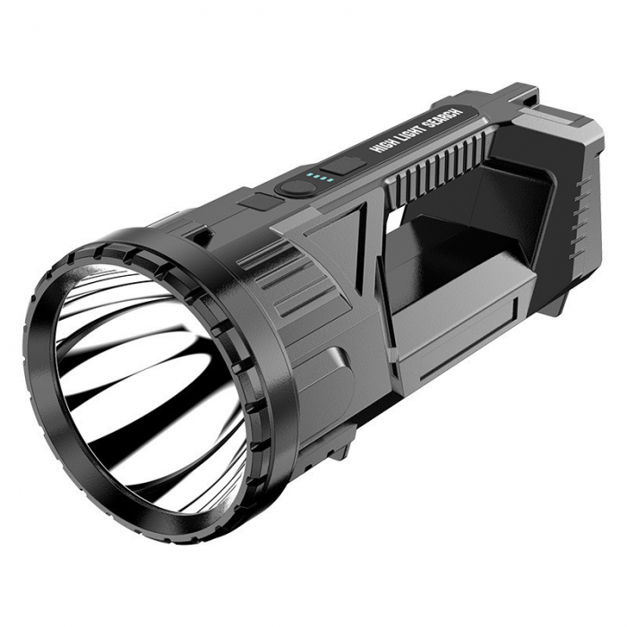 Lanterna LED, Flippy, Incarcare USB, Autonomie 8-24h, 2 Surse de Lumina, Principal si Lateral, Raza Maxima 100-200 m, COB, 5W, 23 x 10 x 10 cm, Negru [1]