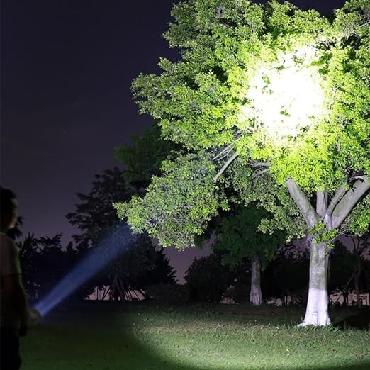 Lanterna LED Lumina Puternica, Rezistenta la Apa, Tip Proiector COB, Flippy, Lanternă Reincarcabila, USB, cu Maner pentru Drumetii, Lanterna de Urgenta, Aer Liber, 14.1 x 6.4 cm, Culoare Negru cu Comu [4]
