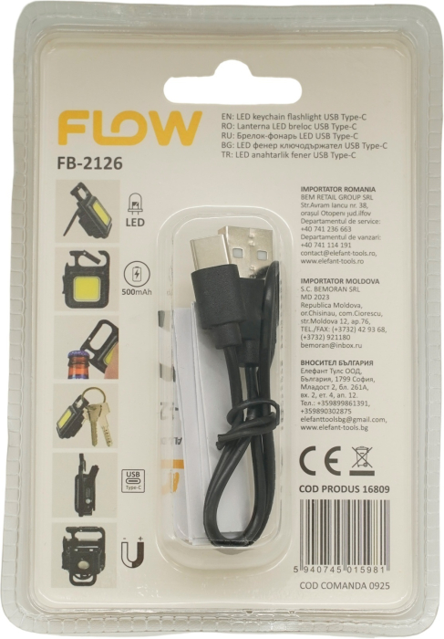 Lanterna LED tip breloc cu magnet si desfacator FLOW FB-2126 [7]
