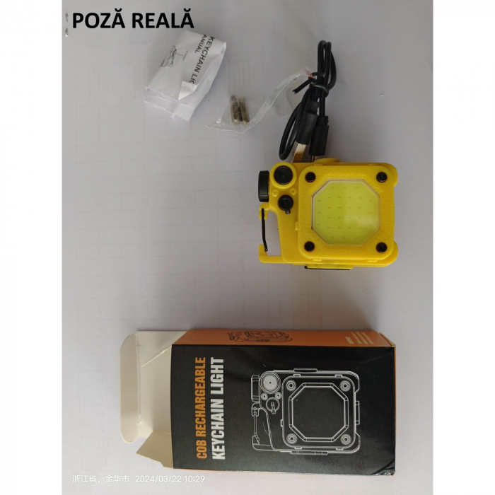 Lanterna Mini de Buzunar Tip Breloc, Flippy, Incarcare prin USB Type C, Multifunctionala, pentru Exterior, Camping, Alpinism, Ciclism, Mini Lanterna Elvis, 6.1 x 5 x 2.5 cm, Lumina Puternica, Culoare  [7]