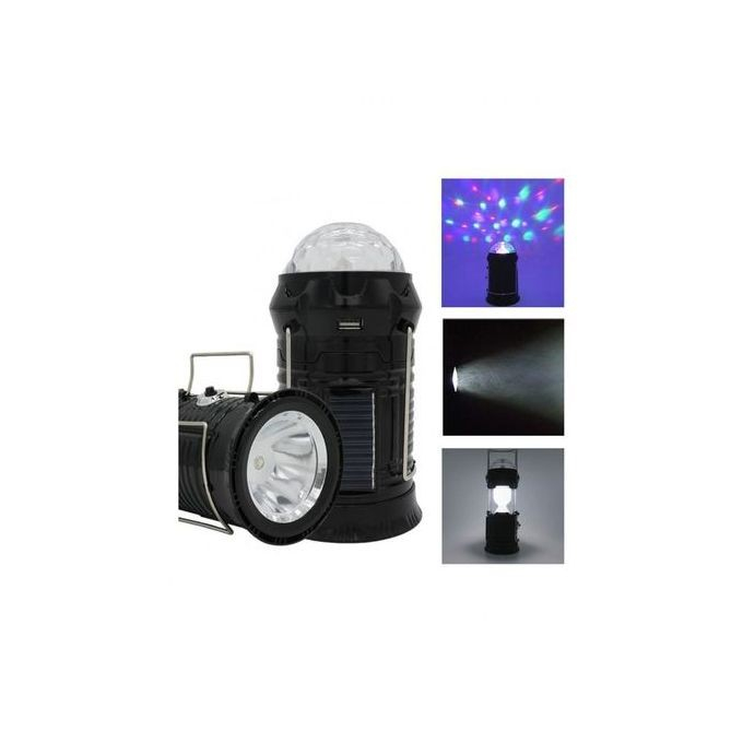 Lanternă pliabilă de camping Magic cool cu ​​lampă disc și USB Flippy, Lanterna, Felinar, 6 LED + 1 W + 3C culori, Negru [2]