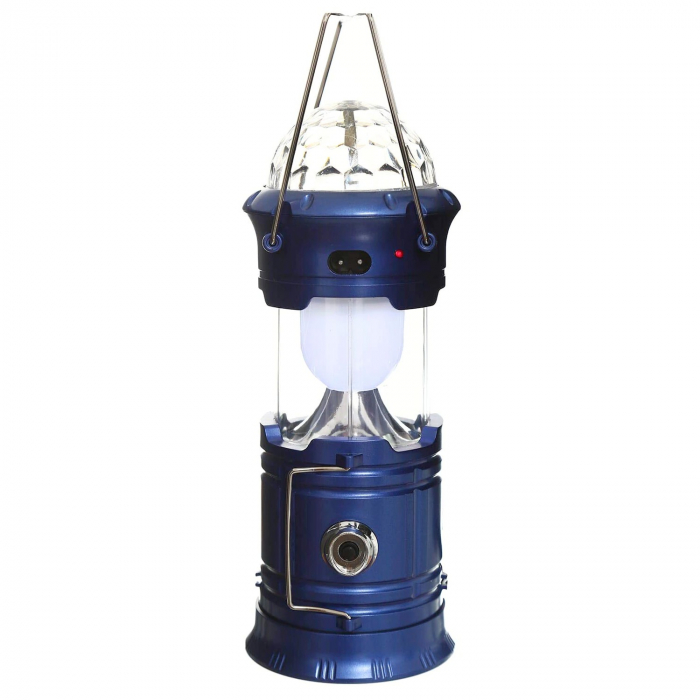 Lanternă pliabilă de camping Magic cool cu ​​lampă disc și USB Flippy, Lanterna, Felinar, Acumulator 1200 mAh, reincarcabila, 6 LED + 1 W + 3C culori, Albastru [7]