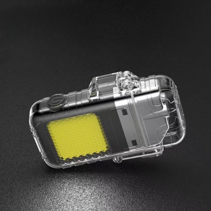 Lanterna Tip Breloc cu Bricheta, Flippy, Impermeabila, 3 Moduri Iluminare, 300 mAh, Incarcare USB-C, COB, Raza de Actiune 50 - 100 m, 7.4 x 4.9 x 1.7 cm, Gri [4]