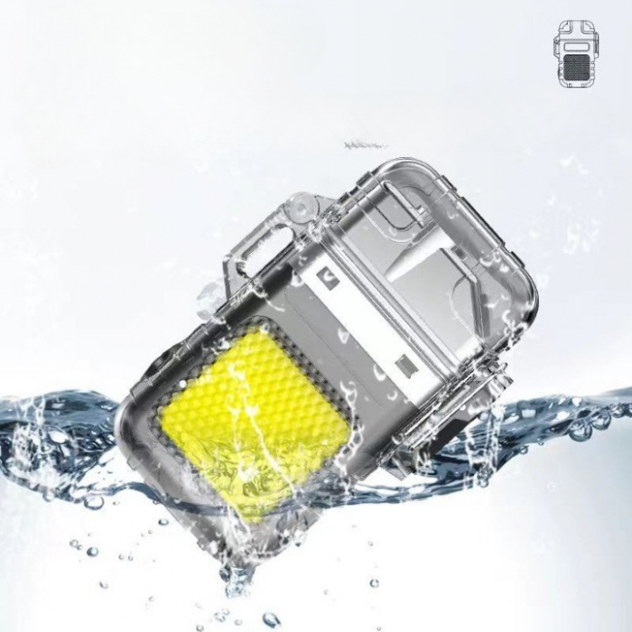 Lanterna Tip Breloc cu Bricheta, Flippy, Impermeabila, 3 Moduri Iluminare, 300 mAh, Incarcare USB-C, COB, Raza de Actiune 50 - 100 m, 7.4 x 4.9 x 1.7 cm, Gri [3]