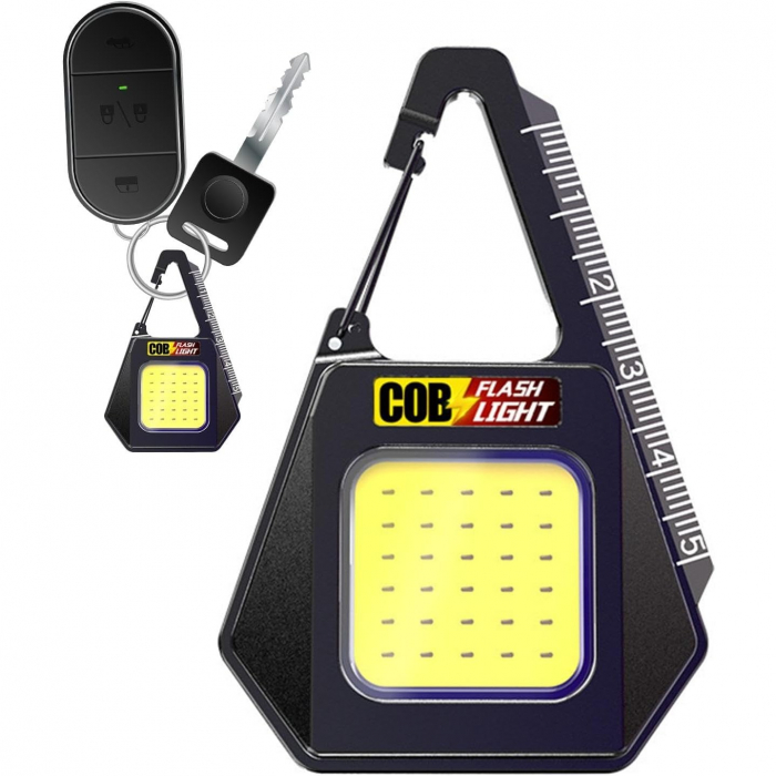 Lichidare Lanterna Tip Breloc, Flippy, Impermeabila, Incarcare USB-C, COB, 8 x 5.3 cm, 500 mAh, 5W, Negru Galben [4]