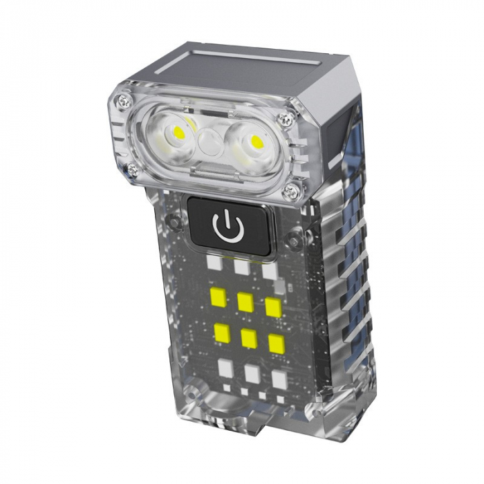 Lanterna UV LED Portabila, Flippy, Incarcare USB Tip C, Raza 50 m, 5W, 3 Culori de Lumina, 1200 mAh, 8 x 2 x 4.2 cm, Transparent Fluorescent [3]