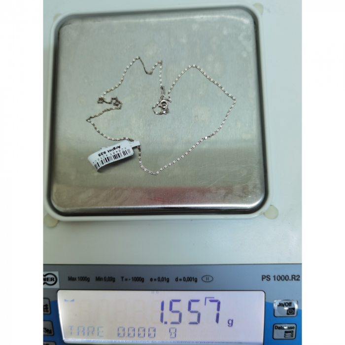 Lantisor din Argint 925, model plat rotund (ccc), 39 cm [2]