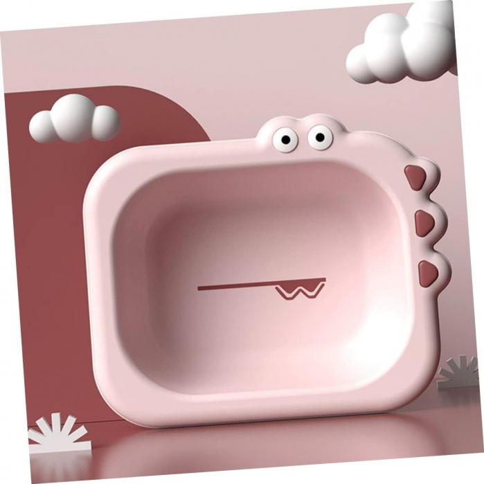 Lavoar Pliabil, Flippy, pentru Copii, din PP/TPE, Portabil, Model Crocodil, 30x24.5x9 cm, Roz [6]
