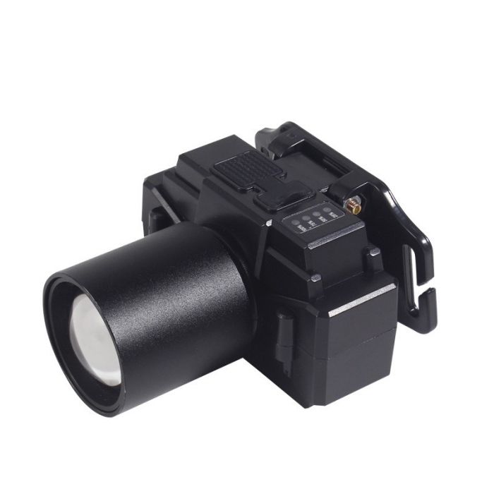 Lanterna LED de Montat pe Cap, Flippy, cu Raza Lunga de Zoom, Far Telescopic, Reglabil, Rezistent la Apa, pentru Pescuit in Aer Liber, Camping, Lumina Puternica, Lanterna, 7x4.5x6 cm, Negru [1]