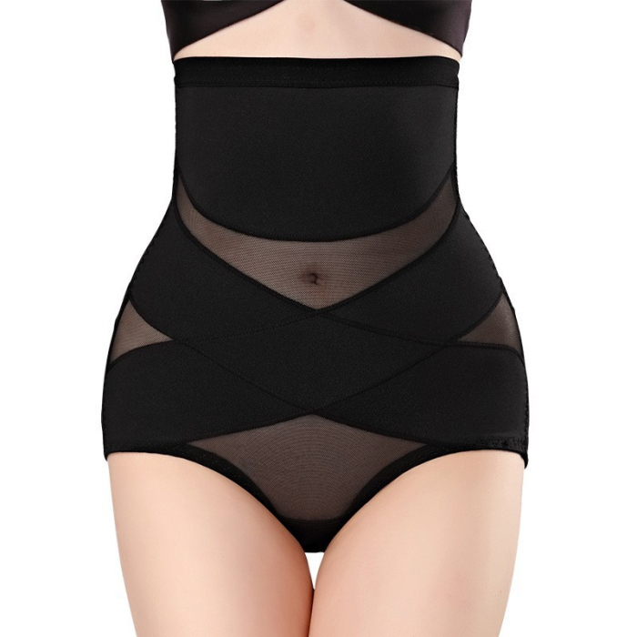 Lenjerie Modelatoare pentru Abdomen, Flippy, cu Talie Inalta si Corset, Negru, Push-Up, Marimea M [1]