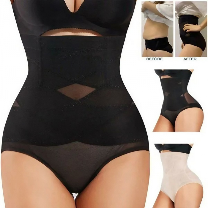 Lenjerie Modelatoare pentru Abdomen, Flippy, cu Talie Inalta si Corset, Negru, Push-Up, Marimea M [5]