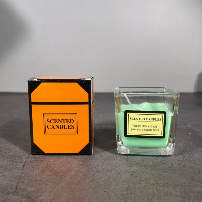 Lumanare Parfumata, Flippy, Model Pahar Transparent, cu Ulei Esential, Aroma de Ceai Alb, Verde [1]