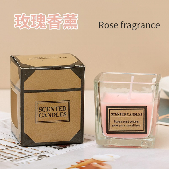 Lumanare Parfumata, Flippy, Model Pahar Transparent, cu Ulei Esential, Aroma de Trandafir, Roz Pal [1]