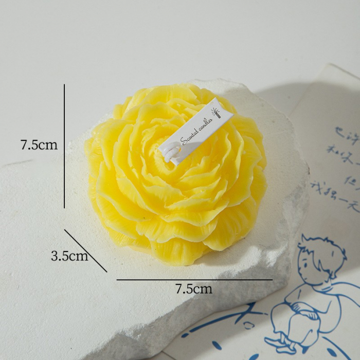 Lumanare Parfumata, Flippy, Model Trandafir, 7.5x3.5x7.5 cm, Galben Deschis, Aroma de Citrice [1]