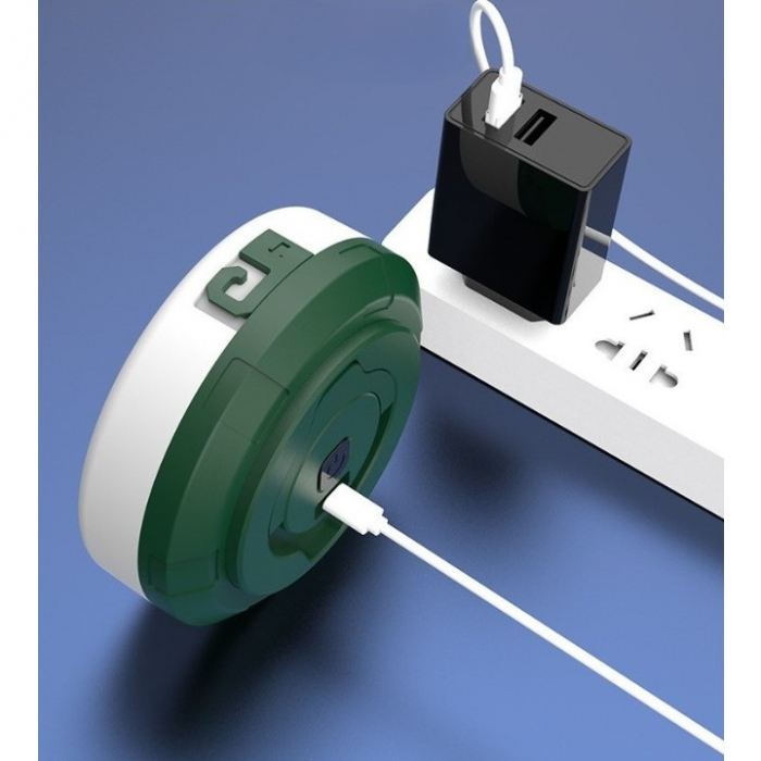 Lumină de camping LED încărcare USB, Flippy, șir colorat, pentru aer liber, cort, Distanta 10 metri, 1800mAH, 10.5x4.3 cm, Alb Verde [5]